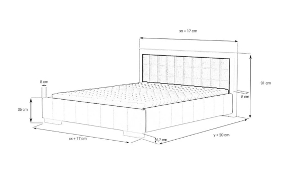 Gepolstertes Bett - ART80270
